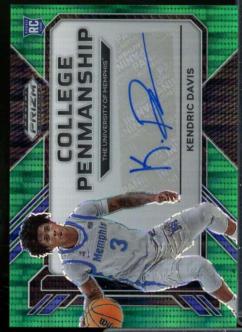 Kendrick Davis 2023 Prizm DP College Penmanship Signature Prizm Green Pulsar #42  Image 1