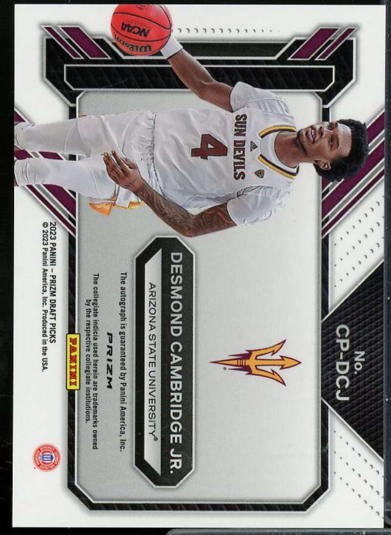 Desmond Cambridge 2023 Prizm DP College Penmanship Signatures Prizms Silver #22  Image 2