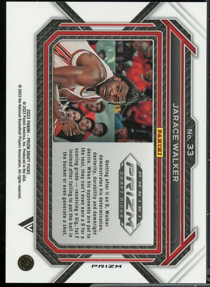 Jarace Walker 2023-24 Panini Prizm Draft Picks Prizms Blue Shimmer FOTL #33  Image 2