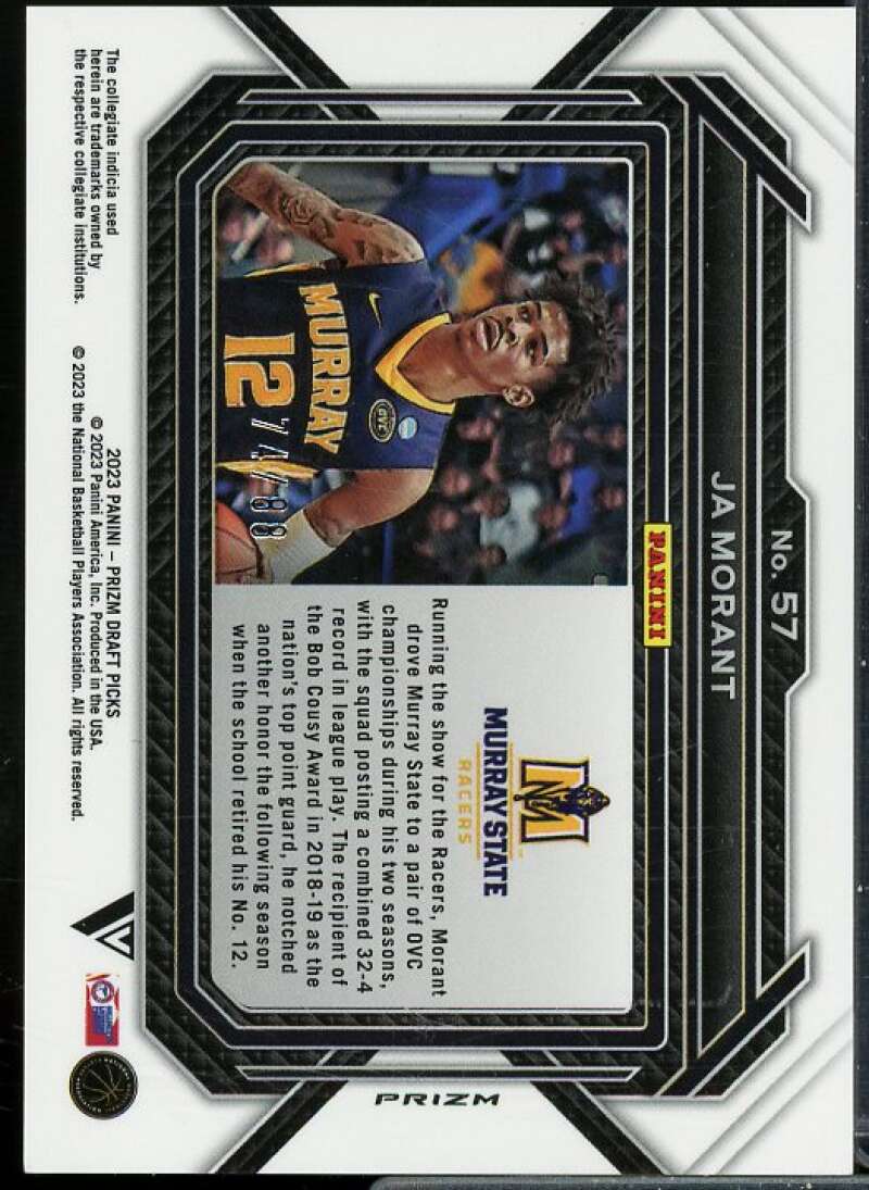 Ja Morant Card 2023-24 Panini Prizm Draft Picks Prizms Choice Red #57  Image 2