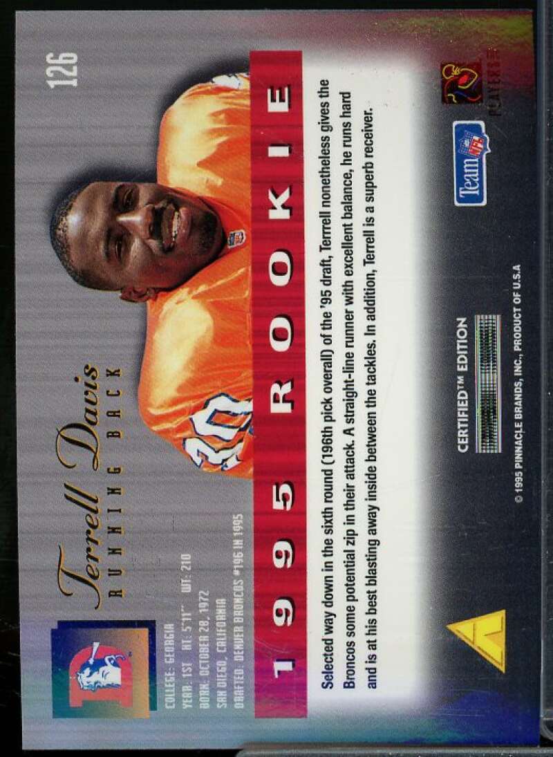 Terrell Davis Rookie Card 1995 Select Certified #126  Image 2