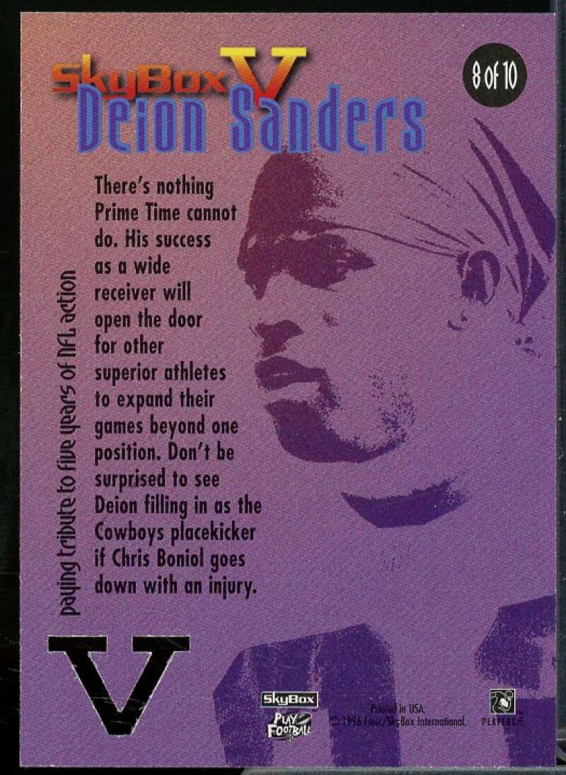 Deion Sanders Card 1996 SkyBox Premium V #8  Image 2