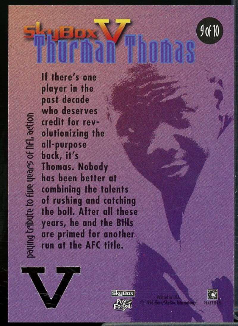 Thurman Thomas Card 1996 SkyBox Premium V #9  Image 2