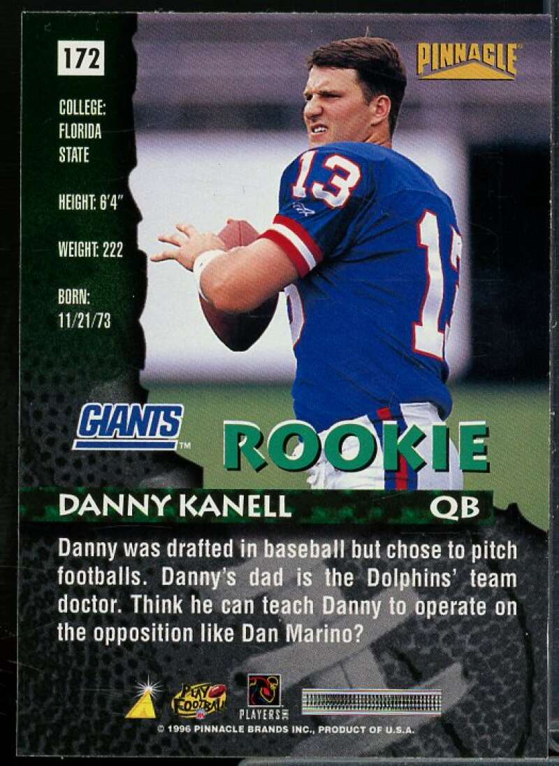 Danny Kanell Rookie Card 1996 Pinnacle Artist's Proofs #172  Image 2