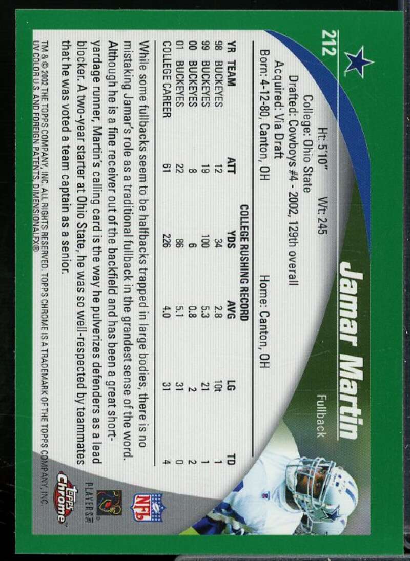 Jamar Martin Rookie Card 2002 Topps Chrome #212  Image 2