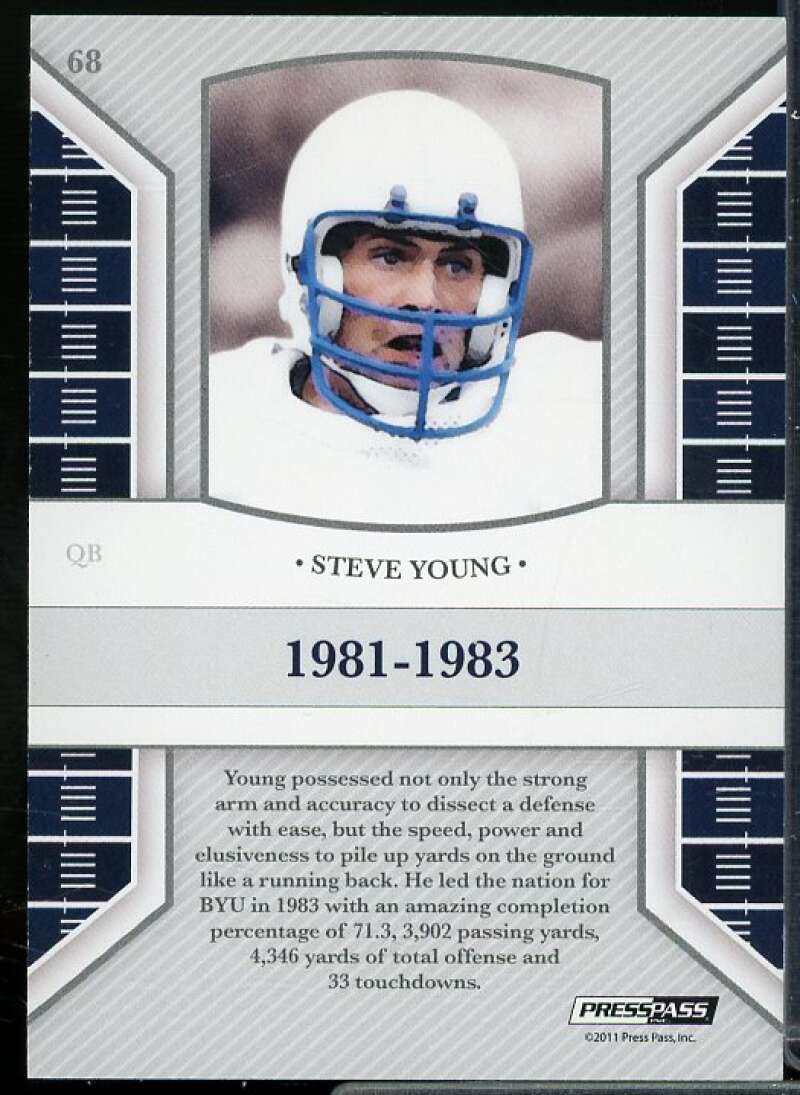 Steve Young Card 2011 Press Pass Legends Silver Holofoil #68  Image 2