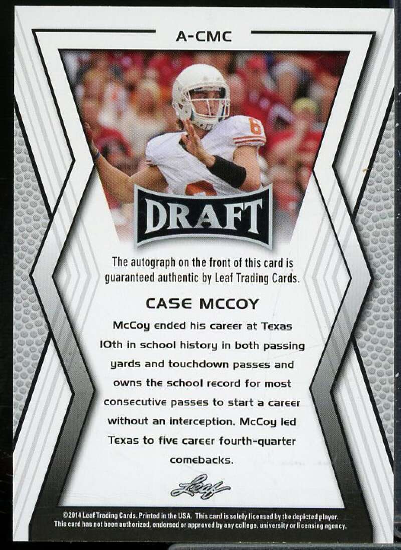 Case McCoy Rookie Card 2014 Leaf Draft Autographs #ACMC  Image 2
