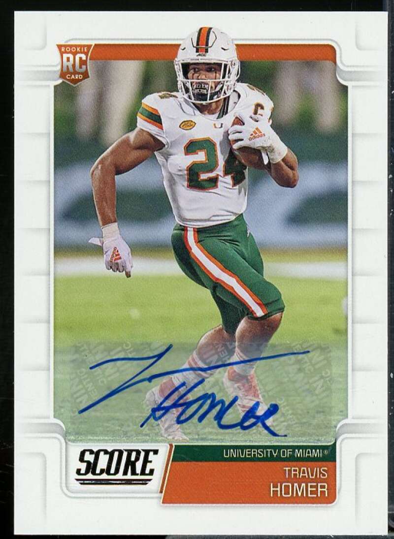 Travis Homer Rookie Card 2019 Score Rookie Autographs #418  Image 1