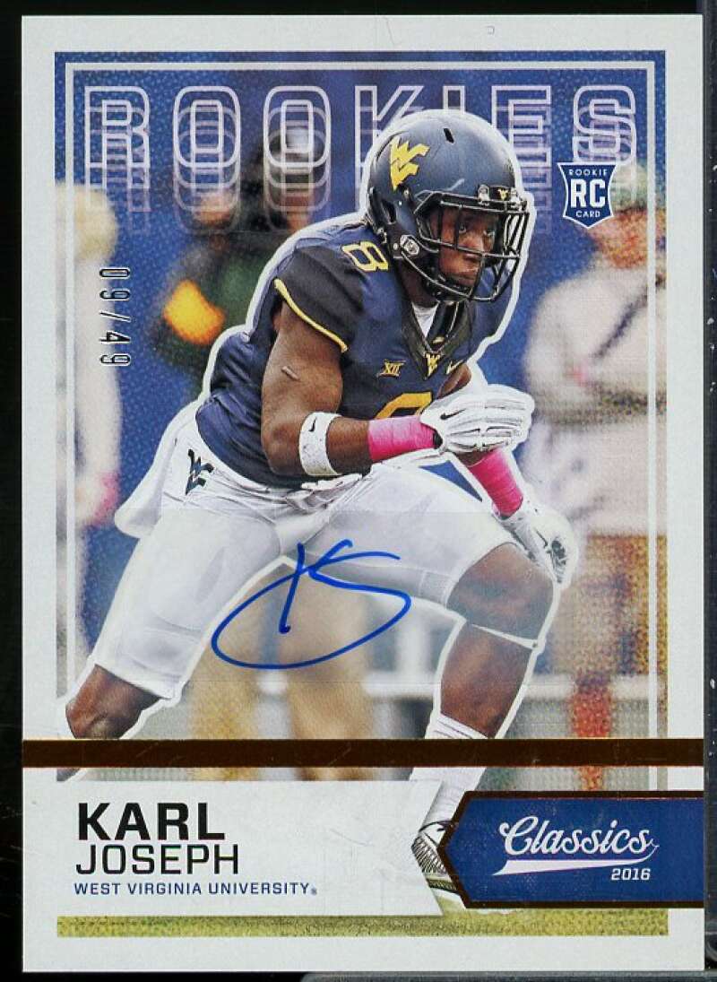 Karl Joseph Rookie Card 2016 Classics Significant Signatures Bronze #254  Image 1