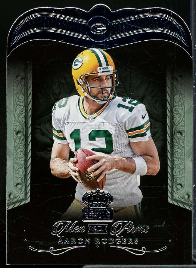 Aaron Rodgers Card 2015 Crown Royale Men at Arms Green #MA1  Image 1