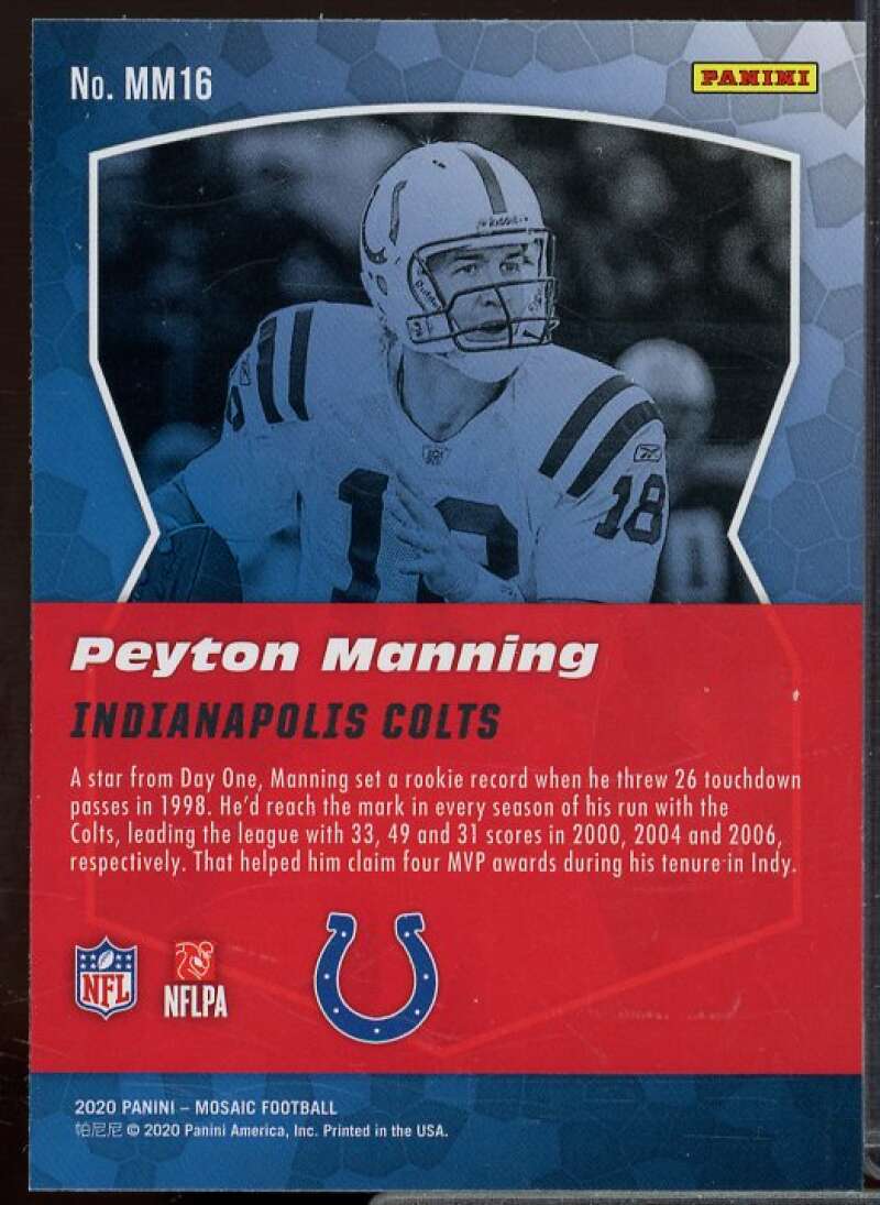 Peyton Manning Card 2020 Panini Mosaic Men of Mastery No Huddle Silver #MM16  Image 2