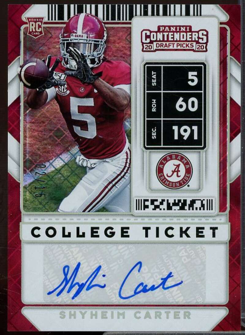 Shyheim Carter AU Rookie 2020 Panini Contenders Draft Picks Diamond Ticket #233  Image 1