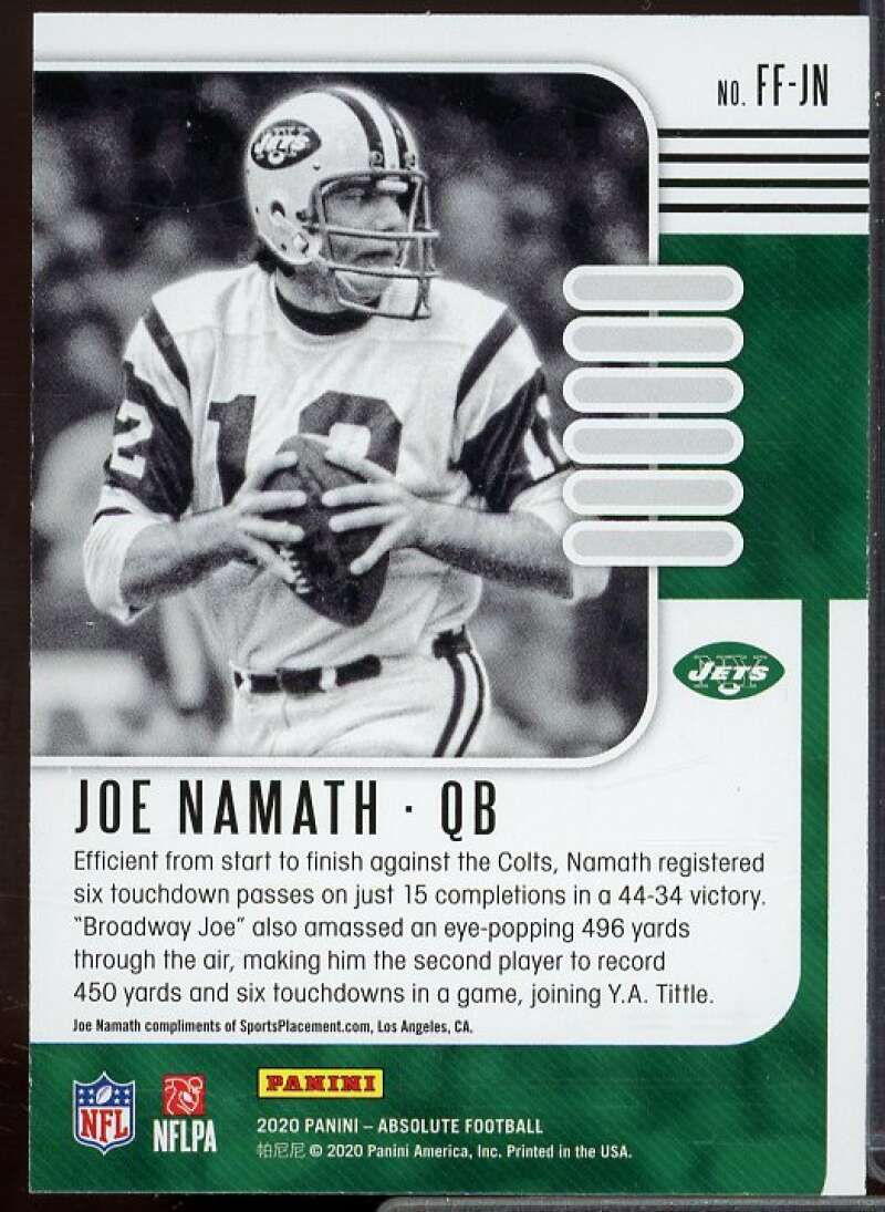 Joe Namath Card 2020 Absolute Fantasy Flashback #7  Image 2