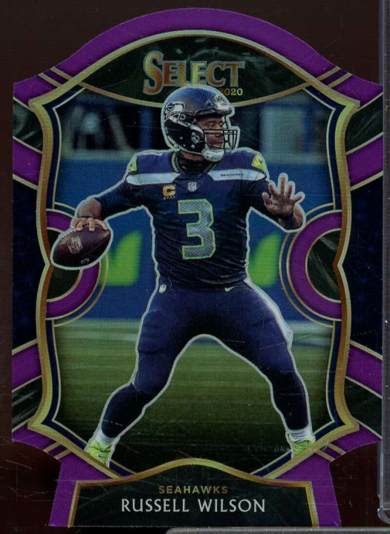 Russell Wilson Card 2020 Select Prizm Purple Die Cut #4  Image 1