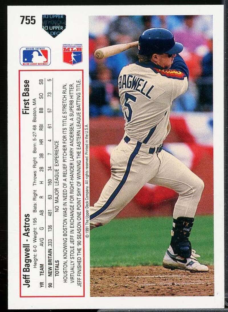 Jeff Bagwell Rookie Card 1991 Upper Deck #755  Image 2