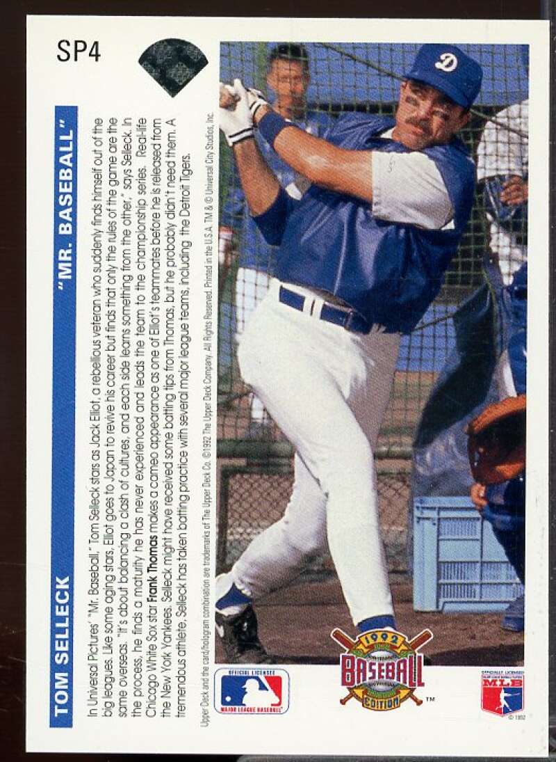 Frank Thomas/Tom Selleck Card 1992 Upper Deck #SP4  Image 2