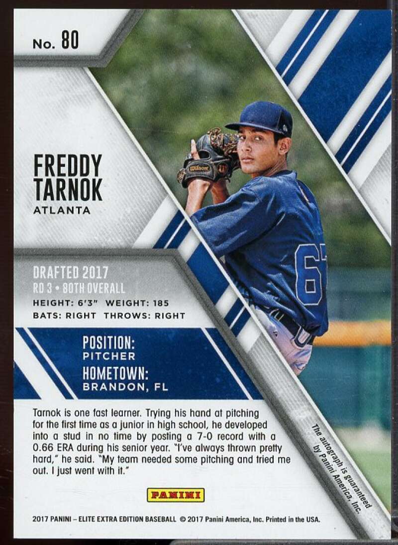 Freddy Tarnok Rookie 2017 Elite Extra Edition Autographs Aspirations Purple #80  Image 2