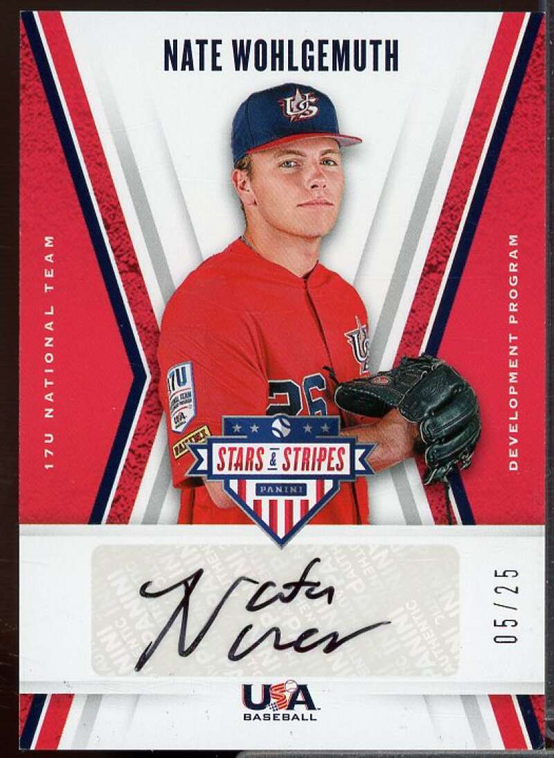 Nate Wohlgemuth 2019 USA Baseball Stars and Stripes 17U Signature Black Ink #40  Image 1