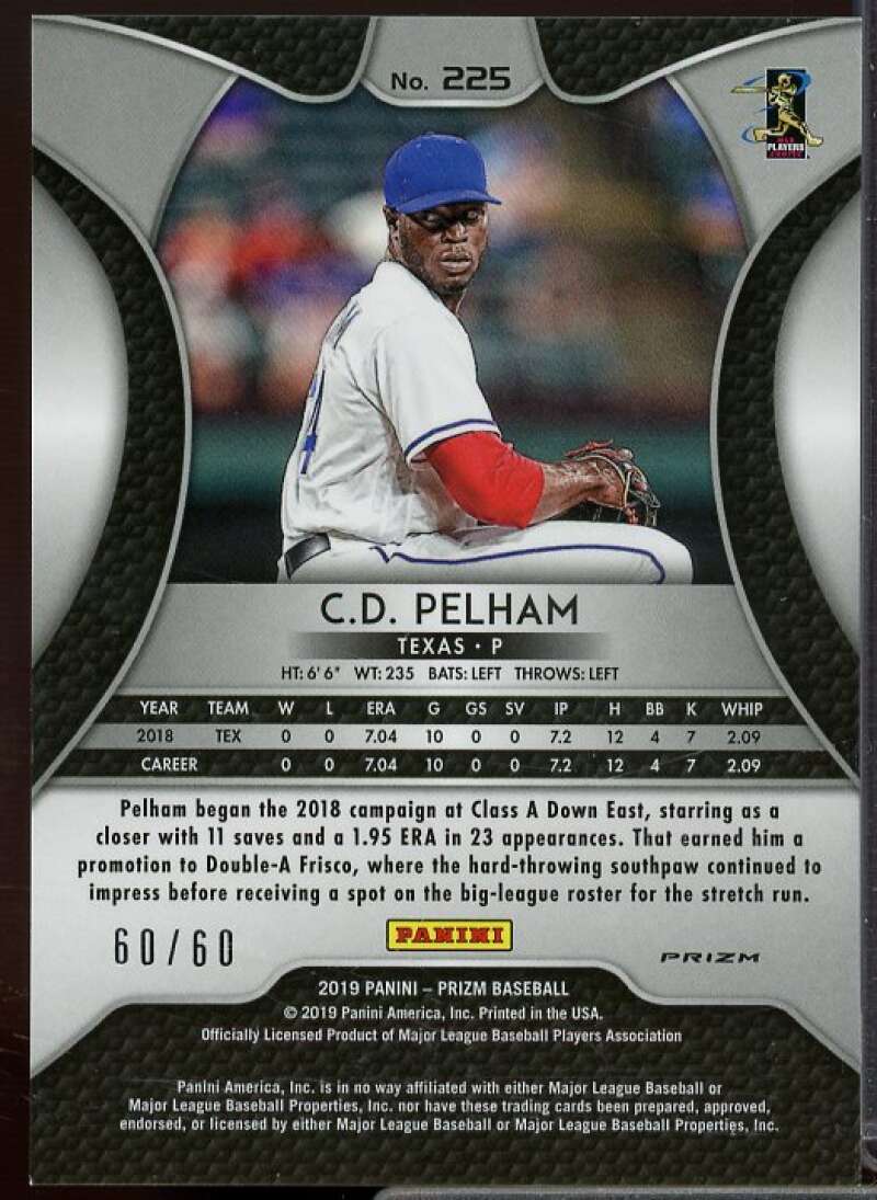 C.D. Pelham Rookie Card 2019 Panini Prizm Prizms Blue Wave #225  Image 2