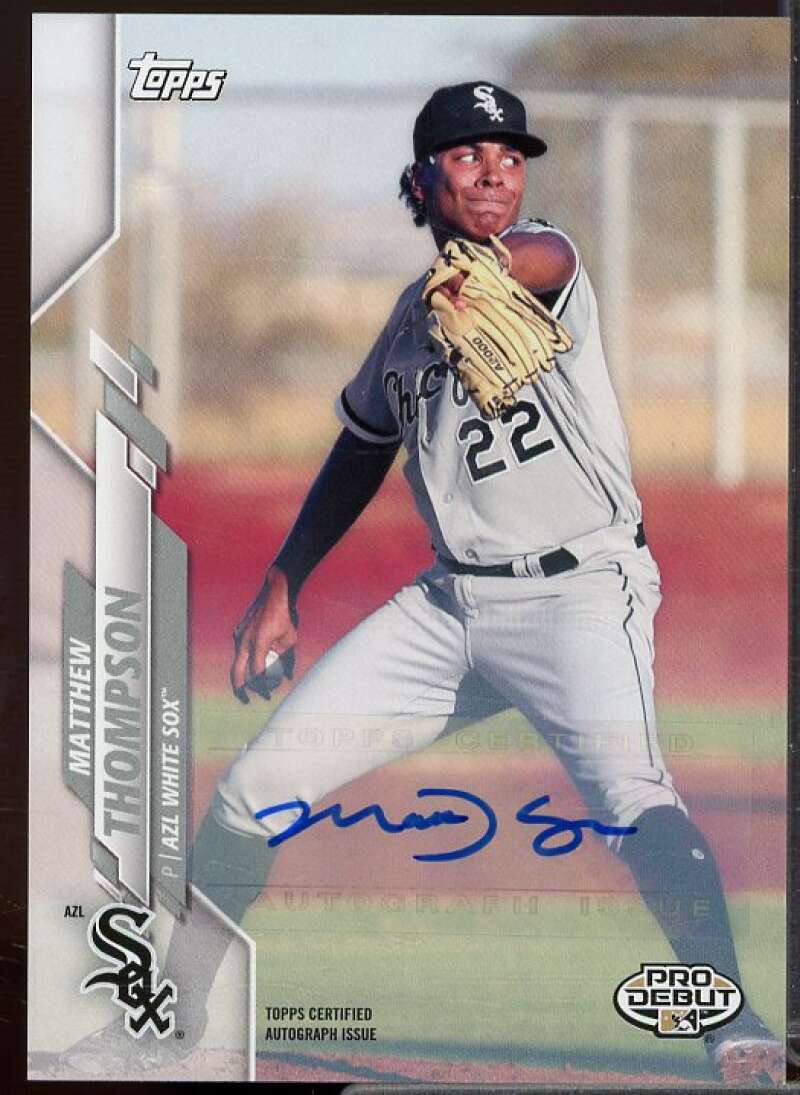 Matthew Thompson Rookie Card 2020 Topps Pro Debut Autographs #PD92  Image 1