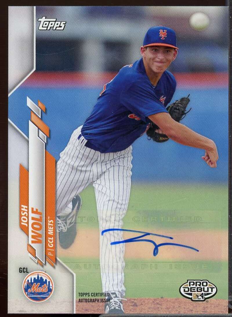 Josh Wolf Rookie Card 2020 Topps Pro Debut Autographs #PD66  Image 1