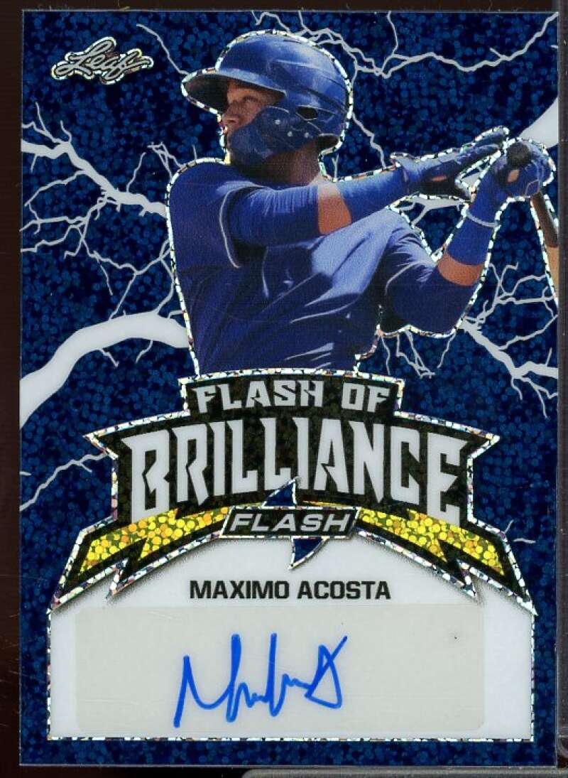 Maximo Acosta Rookie Card 2020 Leaf Flash Flash of Brilliance Blue #FBMA2  Image 1