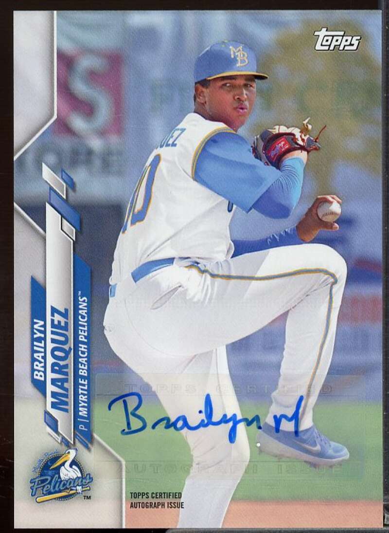 Brailyn Marquez Rookie Card 2020 Topps Pro Debut Autographs #PD24  Image 1