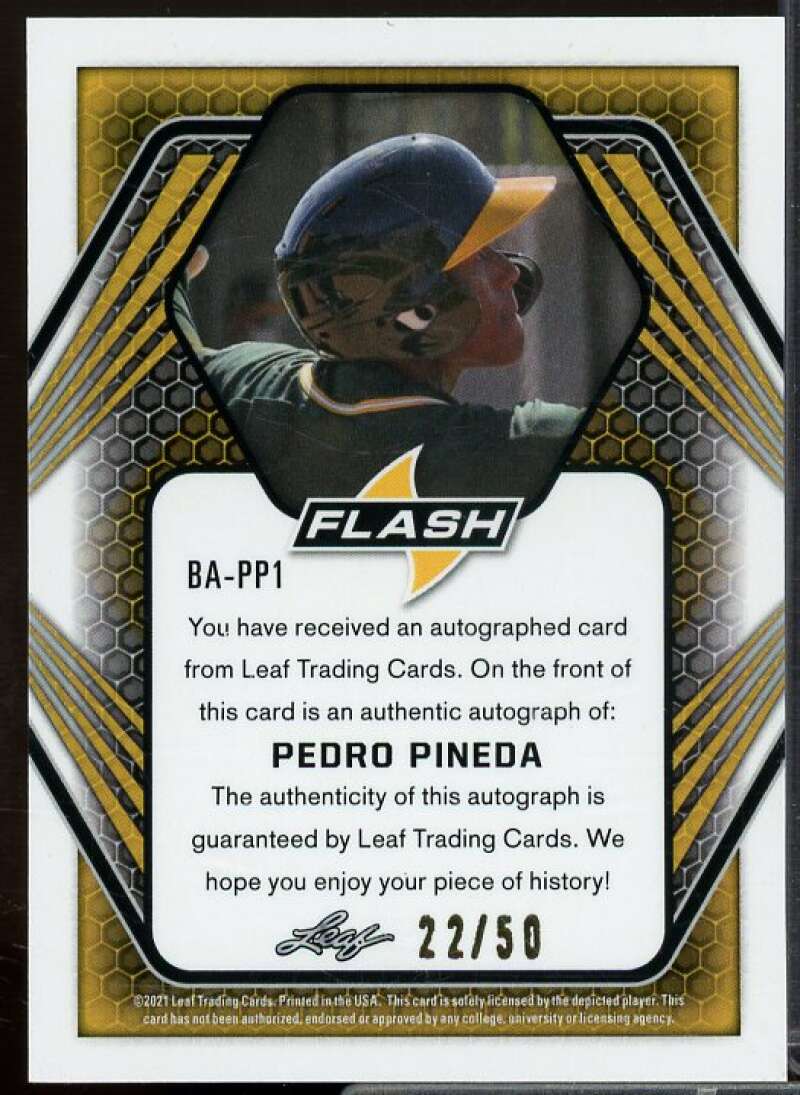 Pedro Pineda Rookie Card 2021 Leaf Valiant Purple #BAPP1  Image 2