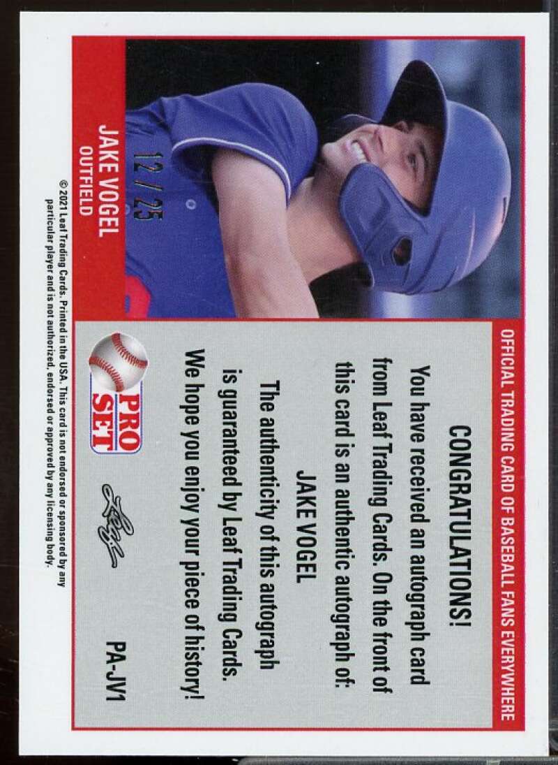 Jake Vogel Rookie Card 2021 Leaf Trinity Patch Autographs Purple #PAJV1  Image 2