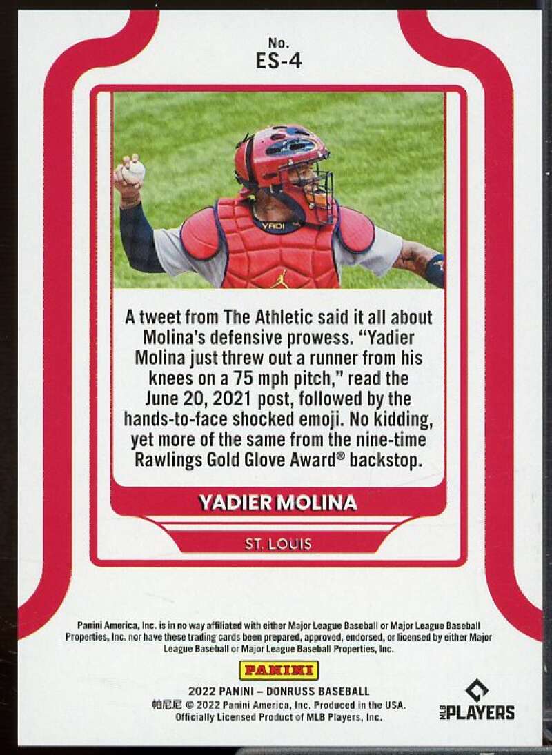 Yadier Molina Card 2022 Donruss Elite Series #4  Image 2