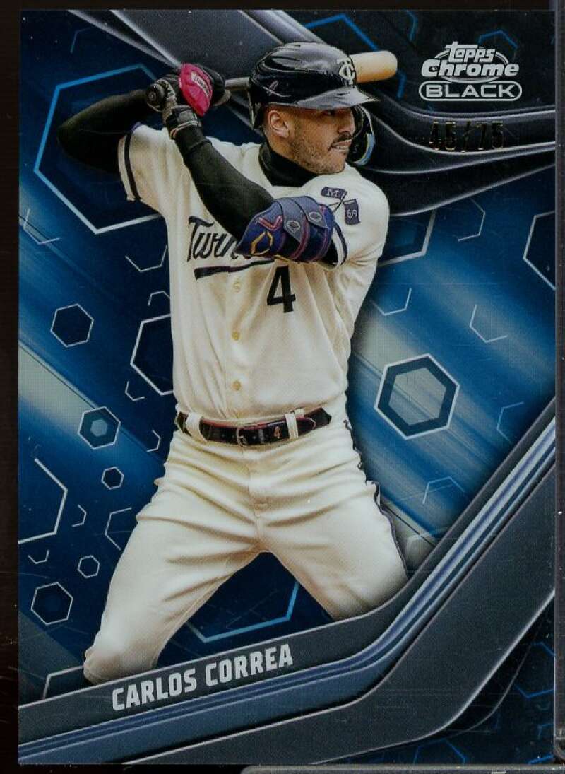 Carlos Correa Card 2023 Topps Chrome Black Blue Refractors #81  Image 1