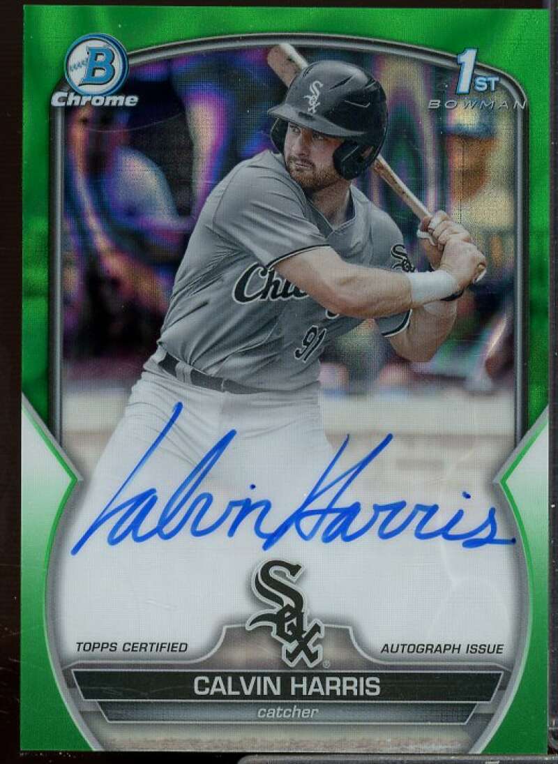 Calvin Harris 2023 Bowman Chrome Draft Autographs Green Lava Refractors #CDACHA  Image 1