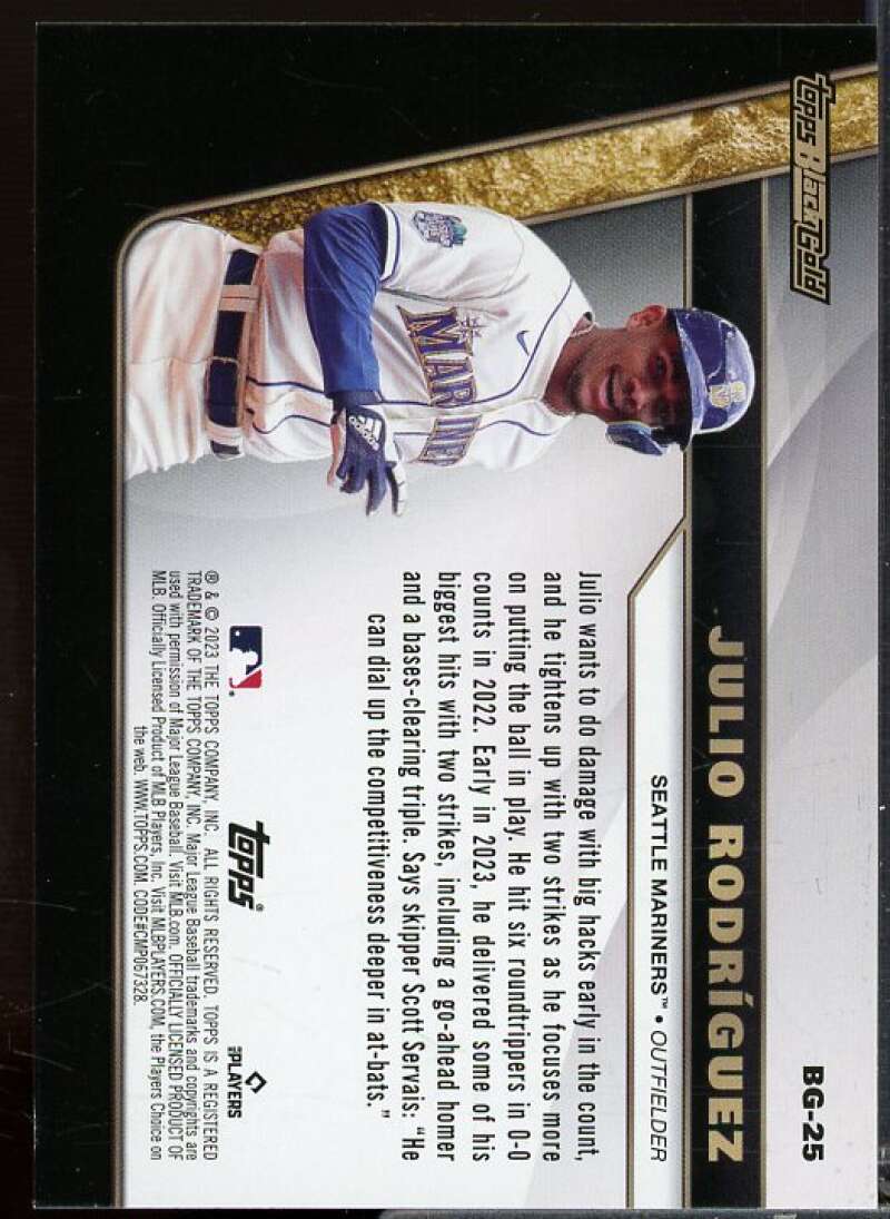 Julio Rodriguez Rookie Card 2023 Topps Update Black Gold #BG25  Image 2