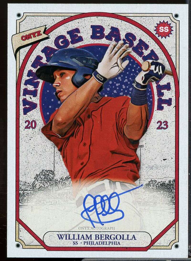 Auto Rookie Card 2023 Onyx Vintage Auto Blue Ink William Bergolla #VAWB  Image 1