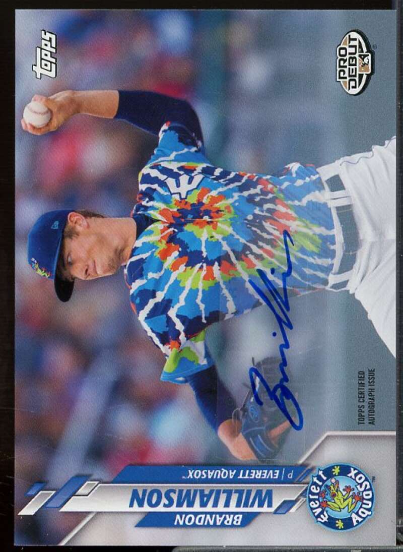 Brandon Williamson Rookie Card 2020 Topps Pro Debut Autographs #PD123  Image 1