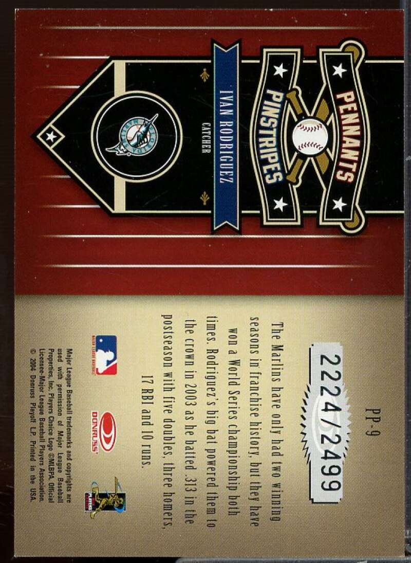 Ivan Rodriguez Card 2004 Leather Lumber Pennants/Pinstripes #9  Image 2