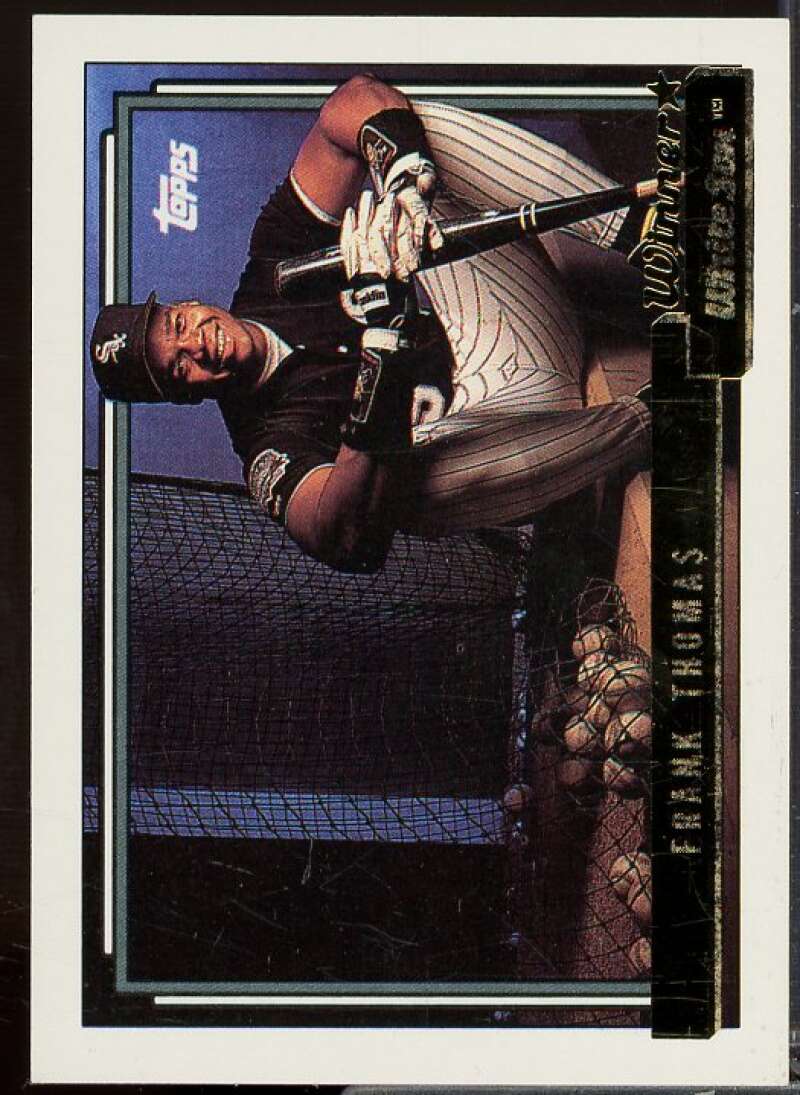 Frank Thomas Card 1992 Topps Gold Winners #555  Image 1