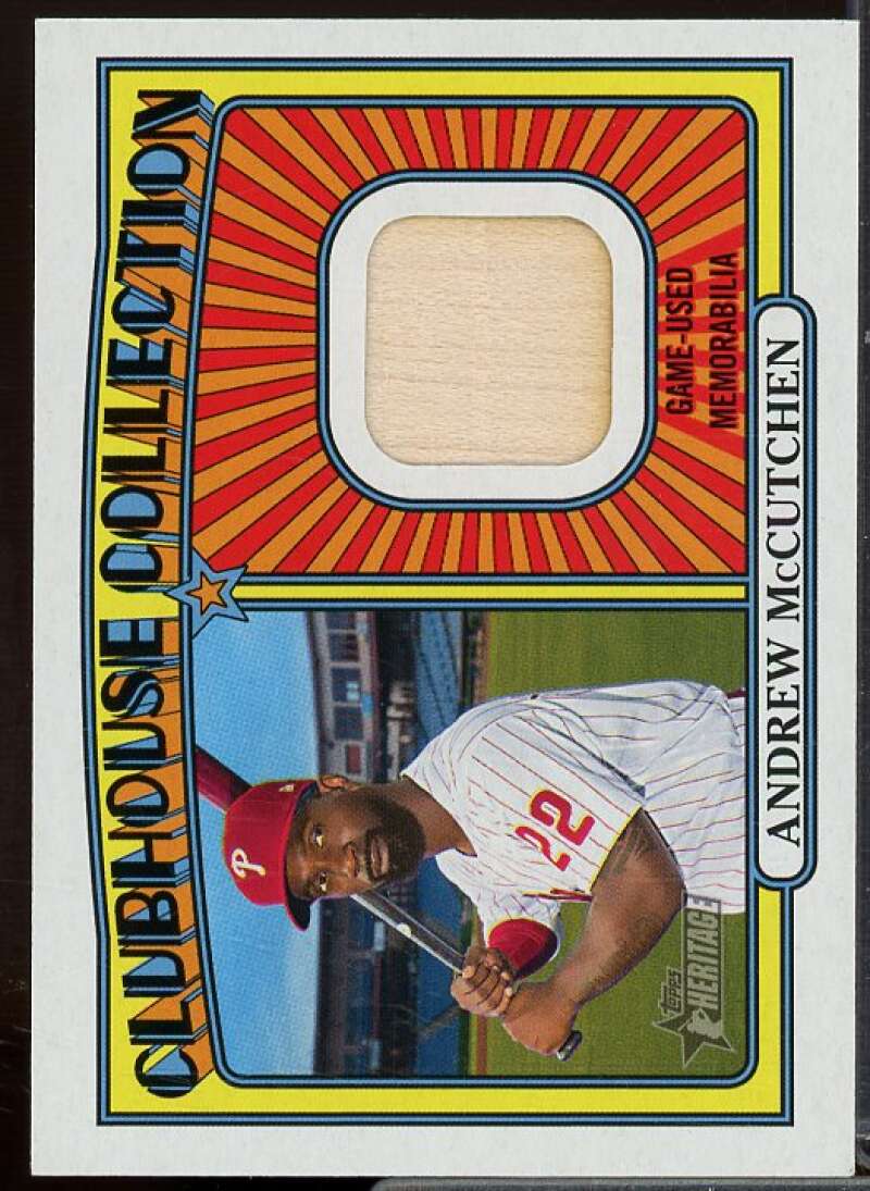 Andrew McCutchen HN Card 2021 Topps Heritage Clubhouse Collection Relics #CCAM  Image 1