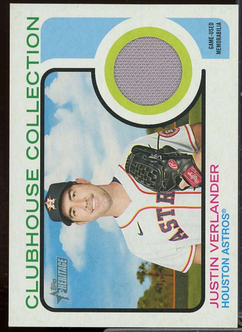 Justin Verlander Card 2022 Topps Heritage Clubhouse Collection Relics #CCJV  Image 1