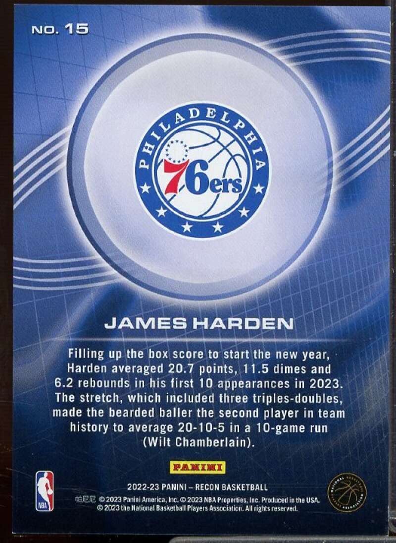 James Harden Card 2022-23 Panini Recon Holo Blue #15  Image 2