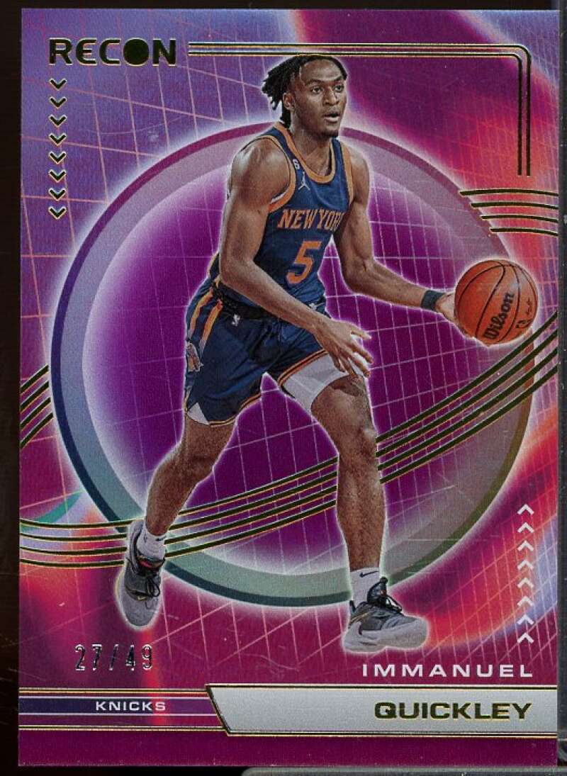 Immanuel Quickley Card 2022-23 Panini Recon Holo Purple #54  Image 1