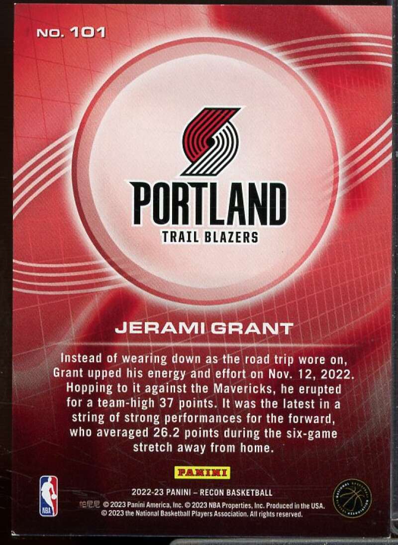 Jerami Grant Card 2022-23 Panini Recon Holo Blue #101  Image 2
