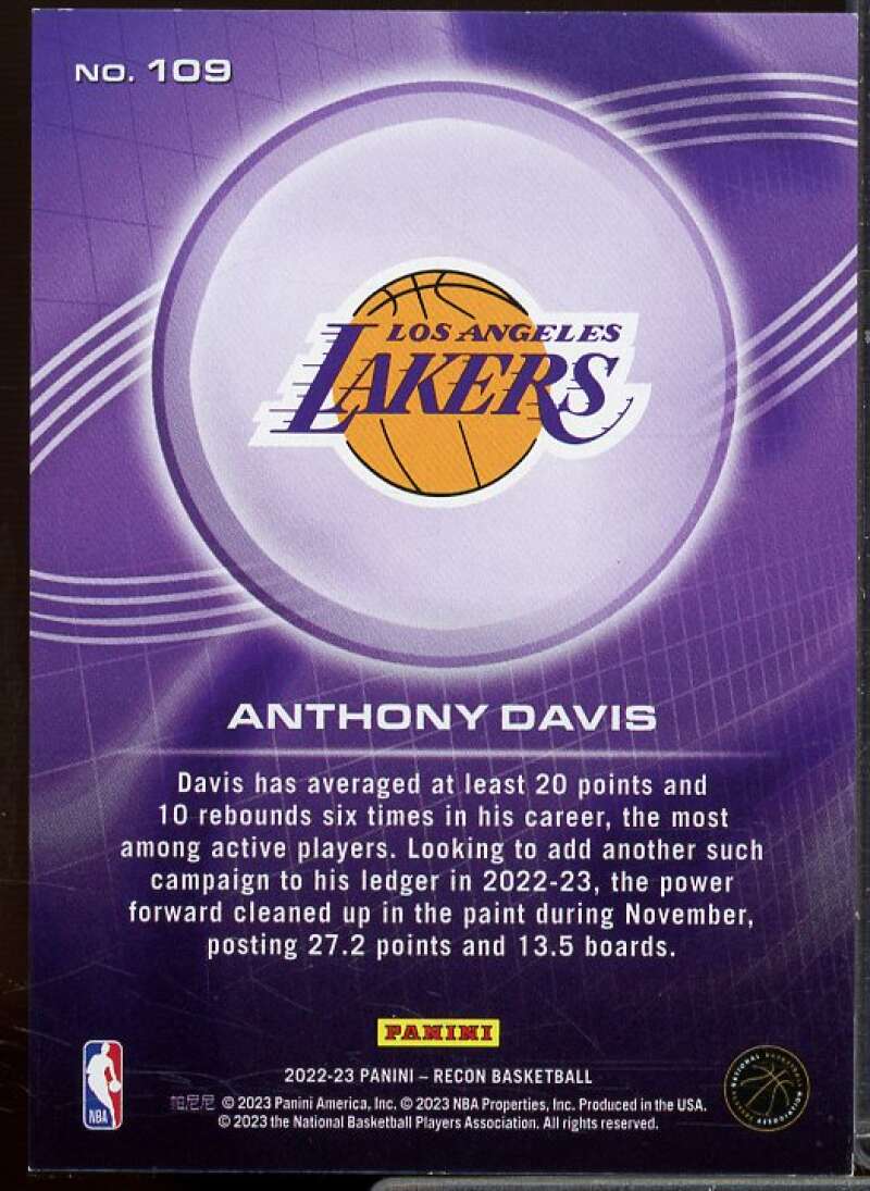 Anthony Davis Card 2022-23 Panini Recon Holo Blue #109  Image 2