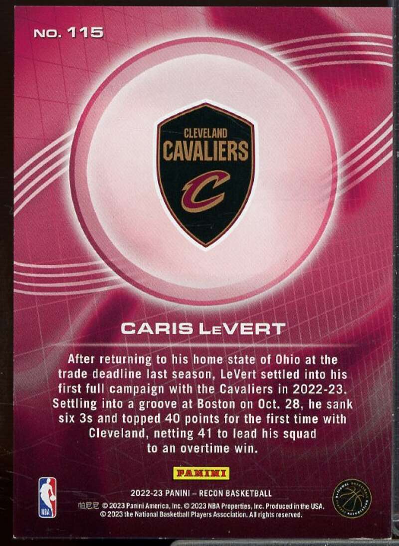 Caris LeVert Card 2022-23 Panini Recon Holo Gold #115  Image 2