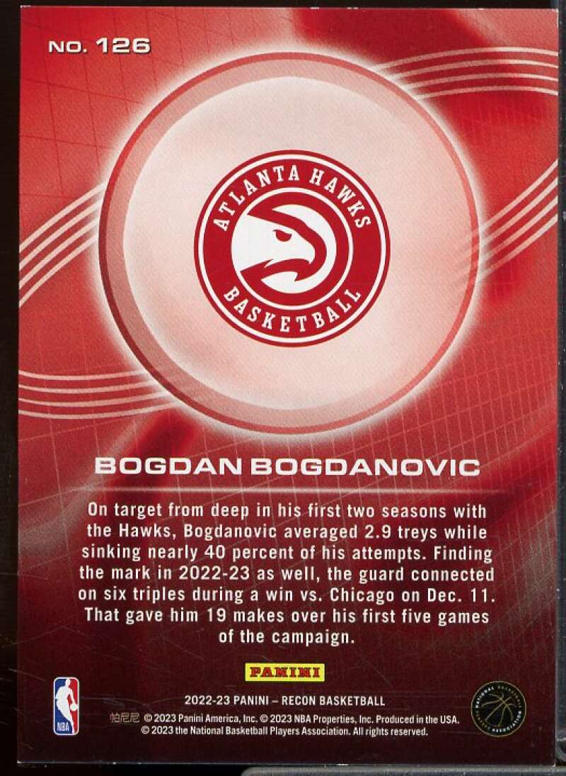 Bogdan Bogdanovic Card 2022-23 Panini Recon Holo Blue #126  Image 2