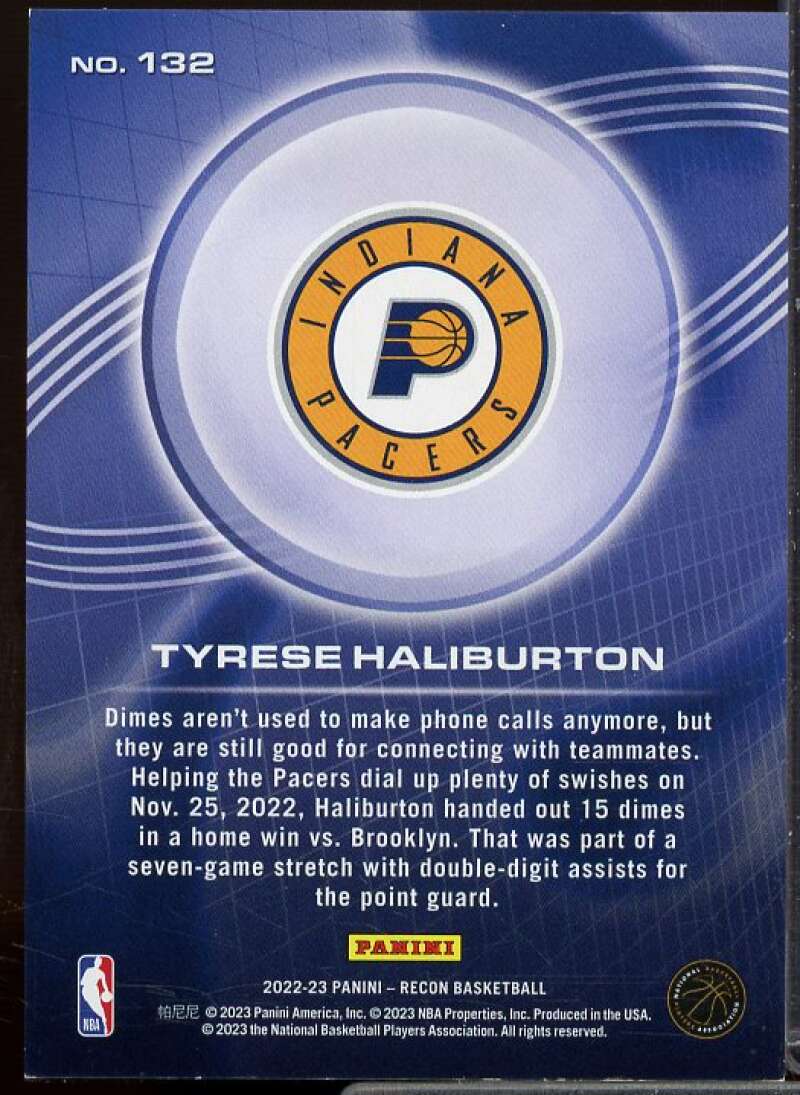 Tyrese Haliburton Card 2022-23 Panini Recon Holo Purple #132  Image 2