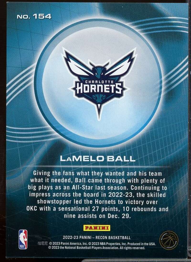 LaMelo Ball Card 2022-23 Panini Recon Holo Blue #154  Image 2