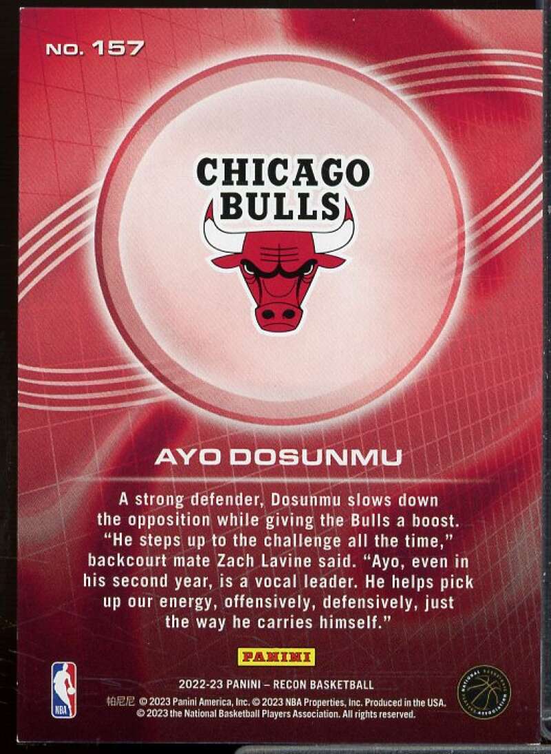 Ayo Dosunmu Card 2022-23 Panini Recon Holo Red #157  Image 2