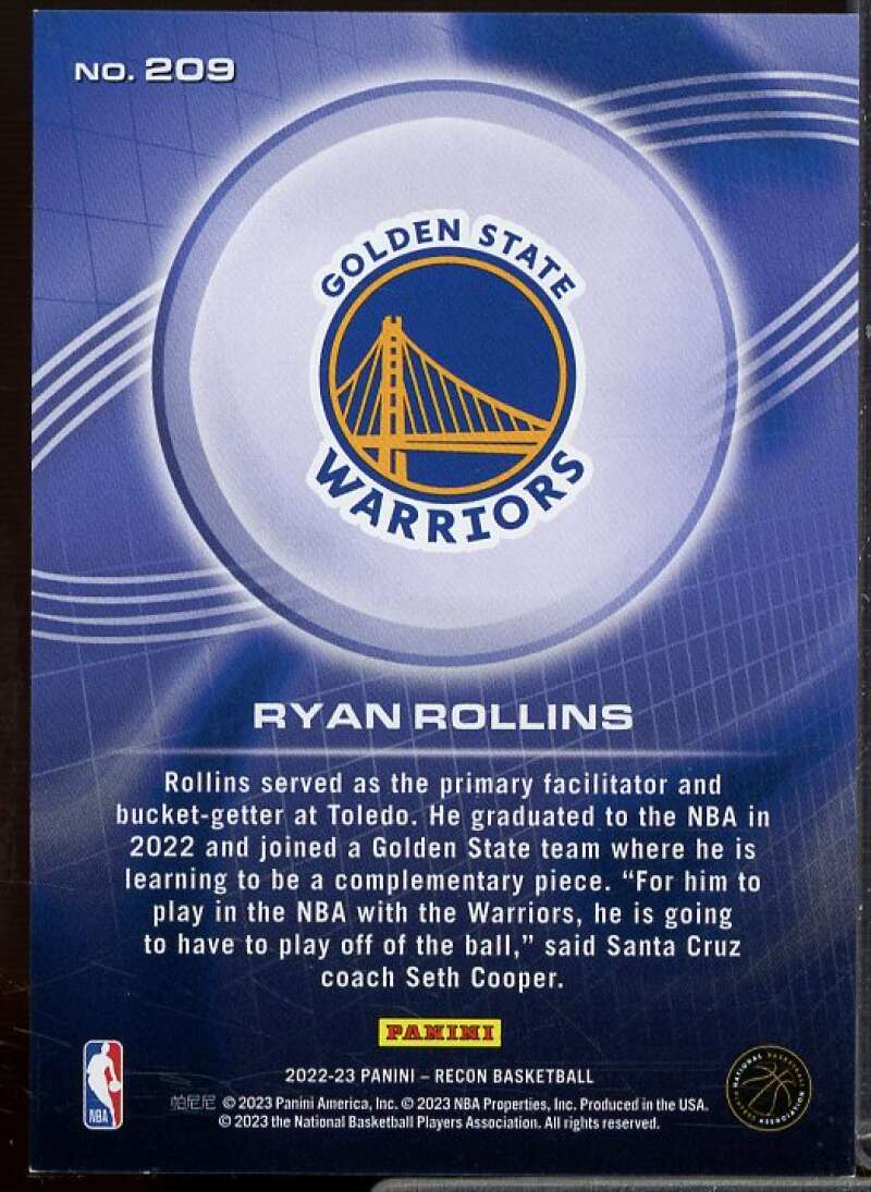 Ryan Rollins Rookie Card 2022-23 Panini Recon Holo Bronze #209  Image 2