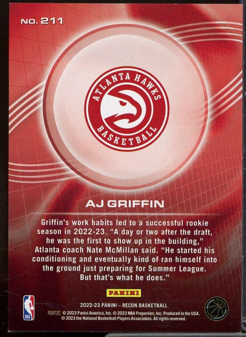 AJ Griffin Rookie Card 2022-23 Panini Recon Holo Bronze #211  Image 2
